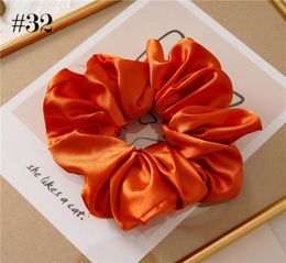 30pcs 665039039 large satin Women hair scrunchies French grace Smooth Silk Big Size Bobble Hair Scrunch High Quality Silk9863558