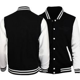 Black White Solid Color Jacket Loose Oversized Clothes Casual Men Baseball Clothes Personality Street Coat Warm Fleece Jackets 230226