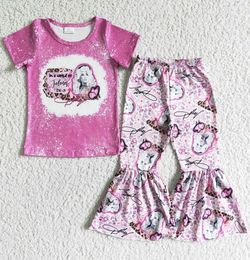 2022 Boutique Kids Designer Clothes Girls Bell Pants Set Cartoon Print Fashion Toddler Baby Girl Clothing Whole Children Kid O9805760