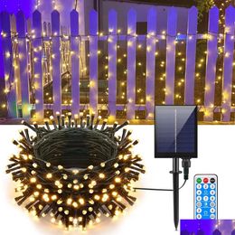 Led Strings Garden Outdoor Solar Led String Fairy Light 100M 1000Leds Waterproof Garland Large Panel Lamp Christmas Decoration Drop De Dh8Cx