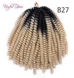 Spring Crochet Braids Hair Extension Ombre 14inch Blonde Bouncy Marley Crochet Braids Hair Extensions marely hair fact3762297
