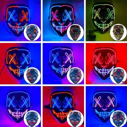 Party Masks Halloween mask LED Light up Scary mask for Festival Cosplay Costume Masquerade Parties Carnival Gift LT823