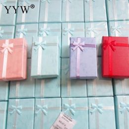 16pcs Lot Jewellery Sets Display Box Cardboard Necklace Earrings Ring Box 5 8 Packaging Gift Box With Sponge Satin Ribbon T2008082197