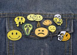 BE HAPPY Grimace Face Enamel Pins Boys Girls Backpack Jacket Badges Spoof Funny Gift For Friends Jewellery Gifts Accessory2456105