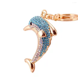 Keychains Dolphin Keyring Car Holder Wallet Chain Bag Pendant Hanging Miss Crystal Accessories