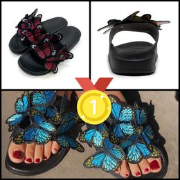 2024 Top GAI Slipper Sandale Butterfly Slipper Womans Womans Flip Flops Pool Sliders Beach Schuh niedriger Preis Größe 36-41