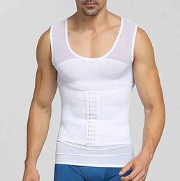 New Mens Shapewear Breathable Mesh Body Shaper Hook Closure Adjustable Tummy Control Vest Waist Trainer Slimming Abdomen Tank Tops5513059