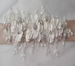 Exquisite Bridal Sashes Rhinestones Applique Pearls Flowers Wedding Belts Bridal Accessories Customized7428767