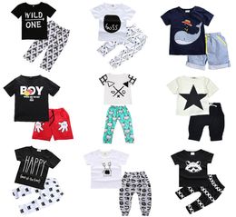 Kids Clothing Sets Twopiece 47 Designs Summer for Boys Girls Baby Clothes Short Sleeve Cotton Shirt Pants Shorts 6M7T1225526