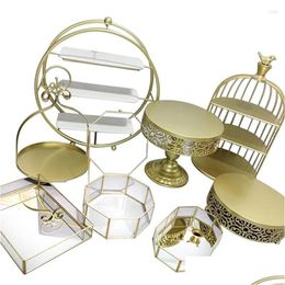 Other Event & Party Supplies Party Supplies Stable Dessert Table Cake Topper Display Stand Practical Pastry Tray Metal Hand-Welded Col Dhma1