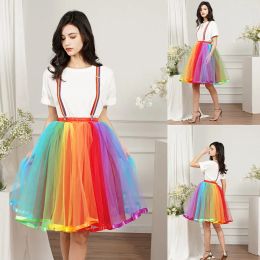 Nuove donne Gonna corta corta 5 strati Soft Tulle Tutu Crinoline Underkirt Girls Cosplay Costumes Gonnes Gonnetta High Elastic Band CPA3266