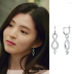 Dangle Earrings Korean Drama Couple's World The Same Senior Eight Character Eternal Love Romantic Double Ring Symbol Female