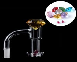 20mmOD Flat Top Terp Slurper Smoking Quartz Banger With Glass Diamond Marble Cap Ruby Pearls Set 4590 Slurpers Nails For Water Bo5190234