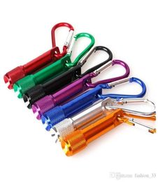 Mini LED Flashlight Aluminium Alloy Torch with Carabiner Ring Keyrings Key Chains Sport Mini led flashlights whole keychain key8546135