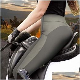 Women'S Pants & Capris Horse Riding Pants Clothes For Women Men Uni Trousers Female Male Elastic Equestrian Breeches Rider Equipments Dh2Pt