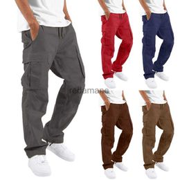 Men's Cargo Relaxed Fit Sport Jogger Sweatpants Drawstring Outdoor Trousers 240308