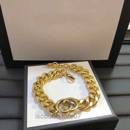 Heavy Necklace Bracelet Earrings Dangle Branded Stamp Original Deluxe Letter g Choker Short 45cm Extender Chain 5cm Girl Women Men Boy Gold Jewelry Set DE1V
