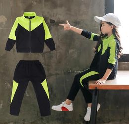 3 Colors Girls Clothing Set 2019 Autumn Sports Clothes Set For Girl Children Sport Suit Kids Tracksuit Teenage 10 12 14 Years7017670