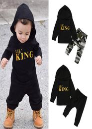Toddler Kids Baby Boy Letter Hoodie T Shirt Tops Camo Pants Outfits Clothes Set high quality vetement enfant fille W8061408511