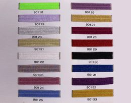 100yardslot 58quot Glitter FOE Fold Over Elastic for Headbands Hair Ties Hairbow accessories 36 Colours for choose7727353