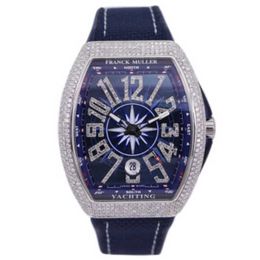 Swiss Watch Franck Muller Watches Automatic Frankmueller V41 Precision Steel with Diamond Inlaid Blue Mechanical Mens Edge Brand