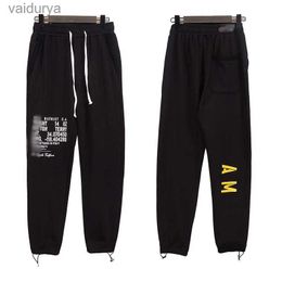 Men's black cargo designer pure cotton sweatpant Tassel letters jogger Loose oversized version Star filled 3xl 240308