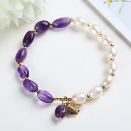 Strand Natural Freshwater Pearl Crystal Bracelets Fashionable Women's Adjustable Bead String Bracelet Business Wedding Party Jewelry