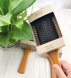 Top Quality Natural Wooden AVEDA Paddle Brush Brosse Club Massage Hairbrush Smooth and Shine Hair Brush DHL 8930821