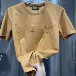 Mens Designer T Shirt Burrry2 Mens Neck Black White Brown T Shirt Woman Short Sleeve Shirts Men Women Sweatshirt 3D Letter Printing Cotton Size M-5XL 768