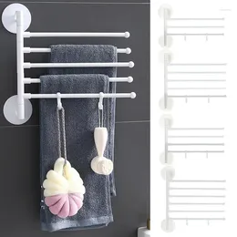 Bath Accessory Set Towel Bar Wall Mounted Rotating Rack Tissue Holder Multipurpose Folding Rail For Kitchen Bathroom Toilet