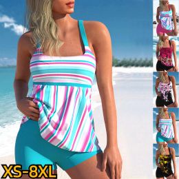 Set 2023 Summer Female Two Piece Monokini Ladies Sexy Tankini New Design Printing Beachwear Women's Fashion High Waist Swimsuit