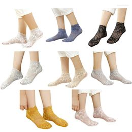 Women Socks 1 Pair Lace Cotton Sock Short Sexy Ankle Floral Hollow Elastic Casual For Student Girls