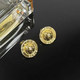 Fashion Luxury Stud New Triumphal Arch Celi Middle Vintage Checkered Planet Hat Earrings for Women 18k Gold Plated