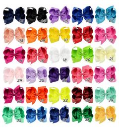 6Inch Baby Girls Handmade Flower Hair Clip Hair Accessories Ribbon Bowsknot Hairpin Boutique Elastic Headwear Kids Barrettes2626871