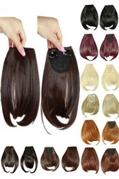 8Inches Short Front Neat bangs Clip in bang fringe Hair extensions straight Synthetic Natural human hair extension bangs6876787
