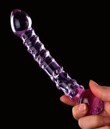 Purple Pyrex Crystal Dildo Glass Sex Toys Dildos Penis Anal Female Adult Toys For Women Body Massager1673651