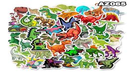 50pcsLot Whole Cartoon Cute Dinosaur Stickers Waterproof Noduplicate Sticker For Kids Toys Laptop Luggage Notebook Car Decal9372235