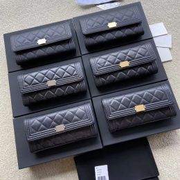 10A جودة GENUINEL LEATHER MENS WALLET مع صندوق مصممي Luxurys Wallet Womens Wallet Purese ائتمان حامل Passpo295n