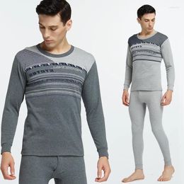 Men's Thermal Underwear Suit Pure Cotton Autumn Clothes Long Trousers Round Neck And Winter Base Basic Warm