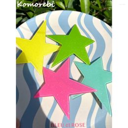 Hair Clips 2024 Y2k Accessories Girl Irregular Glitter Pentagram Clip Colored Shiny Star Hairpin For Women Party Jewelry