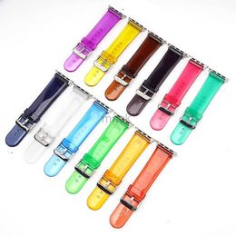 Bands Watch Transparent Jelly Strap For Watch bands Candy Color Sport Wristband Bracelet iWatch Series 7 6 5 4 3 Watchband Smart Accessories 240308