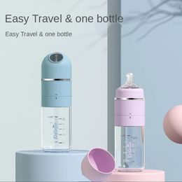 born Baby Glass Feeding Bottle Wide-caliber Fast Flushing Anti-colic Night Milk Cute Water Without Thermostat 240304