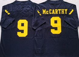 College JJ McCarthy 9 Football Jerseys Michigan Team Jersey Navy Yellow White Colour Size S-XXXL Stitched Men Jersey