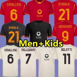 23 24 DYBALA LUKAKU Soccer Jerseys AOUAR Player Fans Maglia Pellegrini Belotti SMALLING Abraham TOTTI 2023 2024 Football Shirts Romes MANCINI Men Kids SHAARAWY