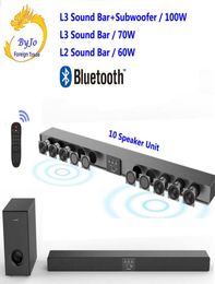 Amoi L3L2 Bluetooth sound bar Wall hanging pure wood tv speaker Subwoofer 3D surround sound home Theatre 10 horn Integrate5812333