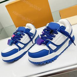 2024 New Designer Casual Shoes Men Trainer Maxi Sneaker Multicolor Inkjet Thick Sole Elevated Training Shoe Denim Pattern Rubber Canvas Leather T38