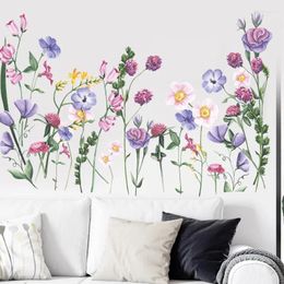 Wall Stickers Plants Flowers Room Decoration Living Bedroom Home Removable