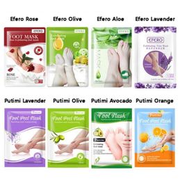 Efero Putimi Exfoliating Foot Treatment Mask Pedicure Socks Exfoliation Aloe lavender Feet Masks Remove Dead Skin Heels Peeling5928424