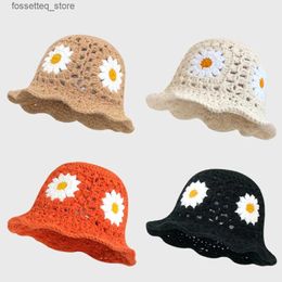 Wide Brim Hats Bucket Hats 2023 new Crochet hat Womens summer hat Fisherman hat beach hat sun hat C female hat women sun hats for women beach sunshade L240305