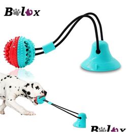 Dog Toys & Chews Dog Toys Chews Sil Suction Cup Tug Interactive Ball Toy For Pet Chew Bite Tooth Cleaning Toothbrush Feeding Supplies Dh5Ri